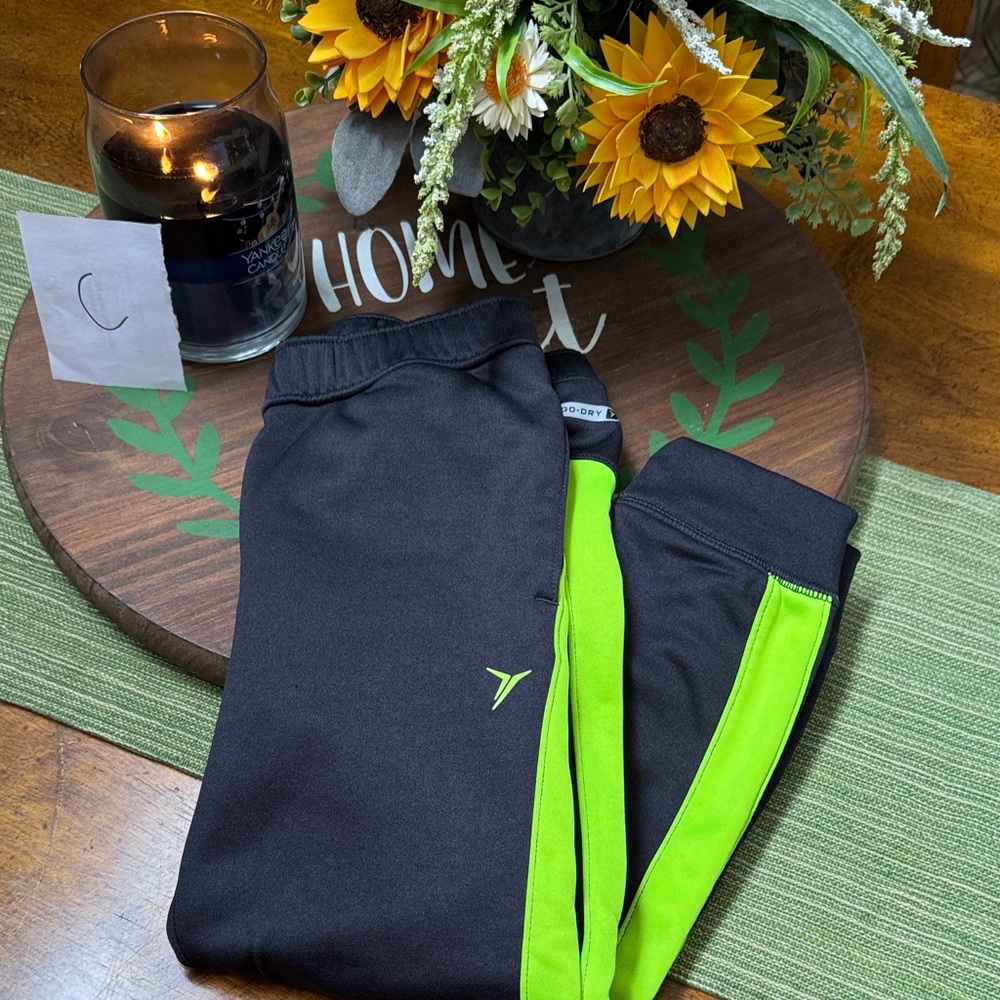 Old Navy Kids Joggers in Black and Neon Green